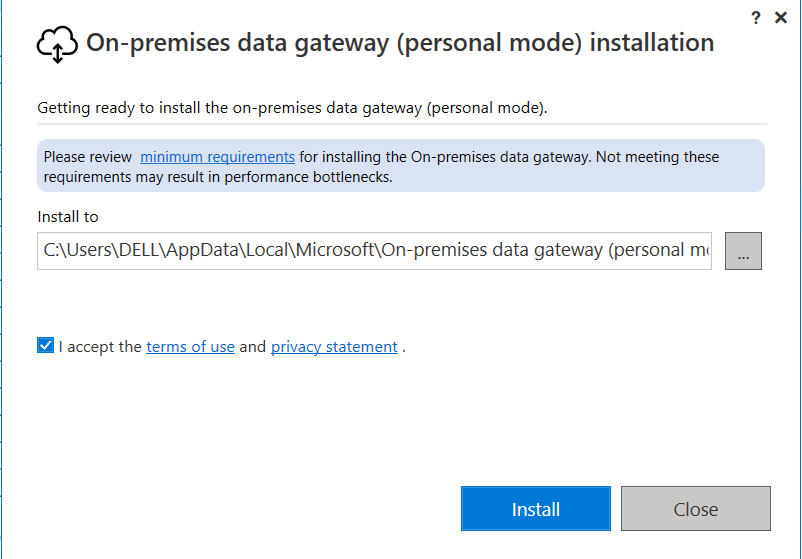 Live data refresh, Cloud data integration, Personal mode data gateway